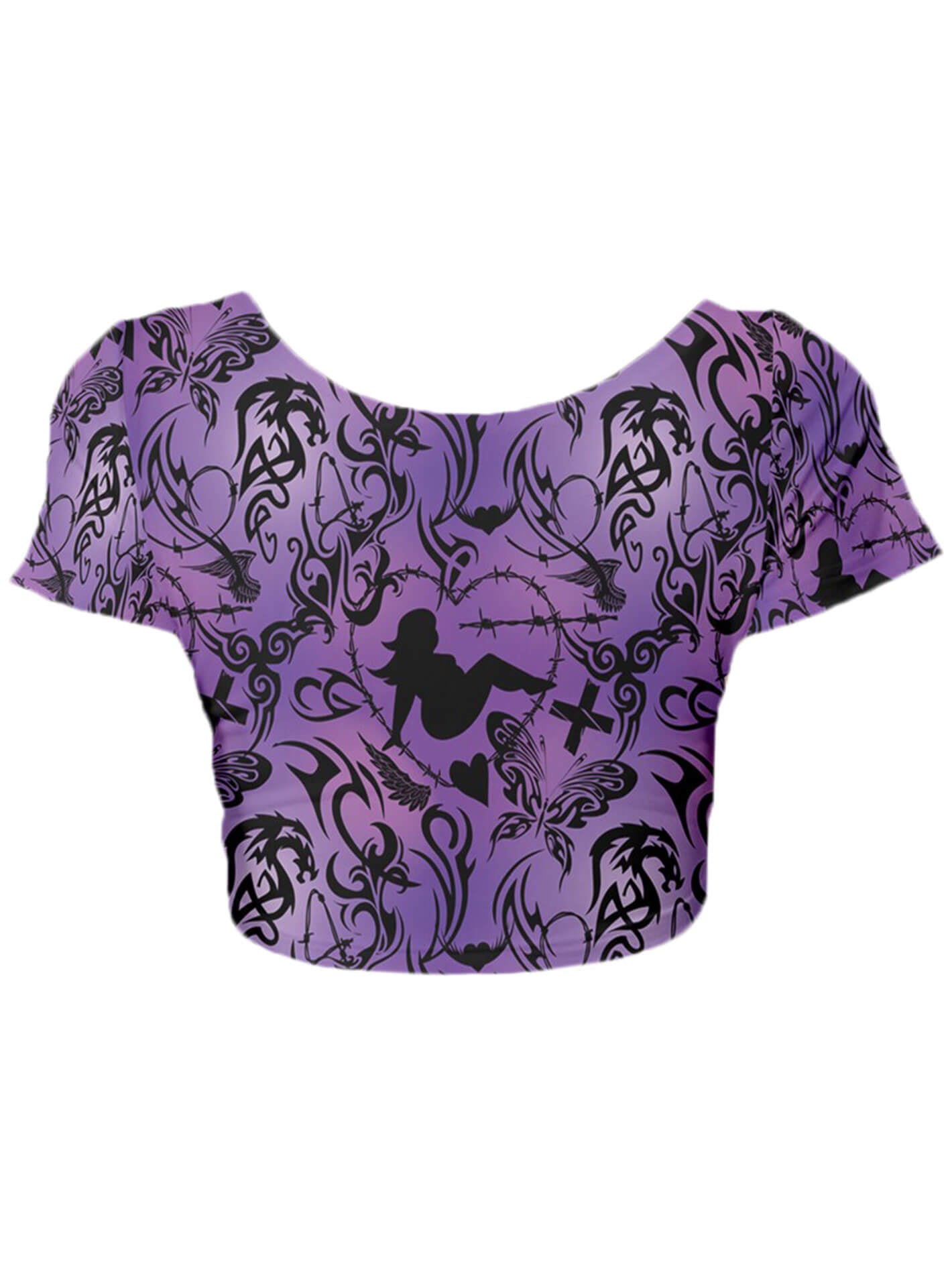 Y2K tattoo trashy crop top.