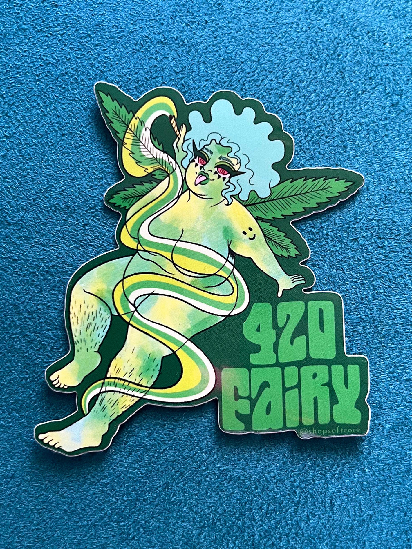 420 fairy body positive stoner sticker.