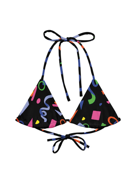 80s Memphis style plus size bikini top.