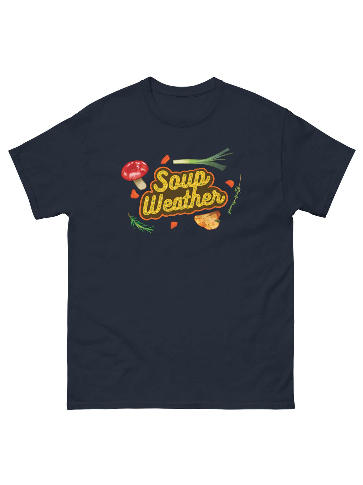 Autumn soup weather graphic tee.