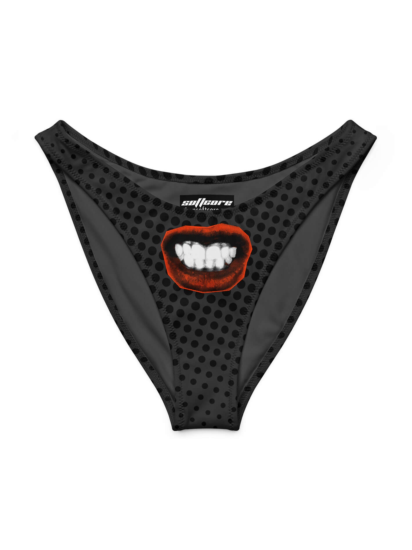 Avante garde mouth plus size bikini bottom.
