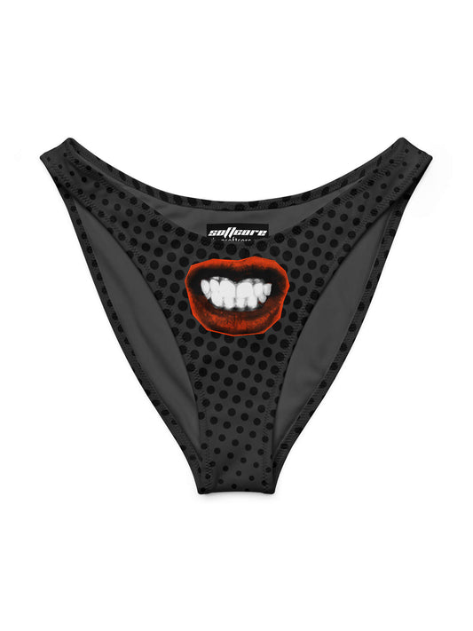 Avante garde mouth plus size bikini bottom.
