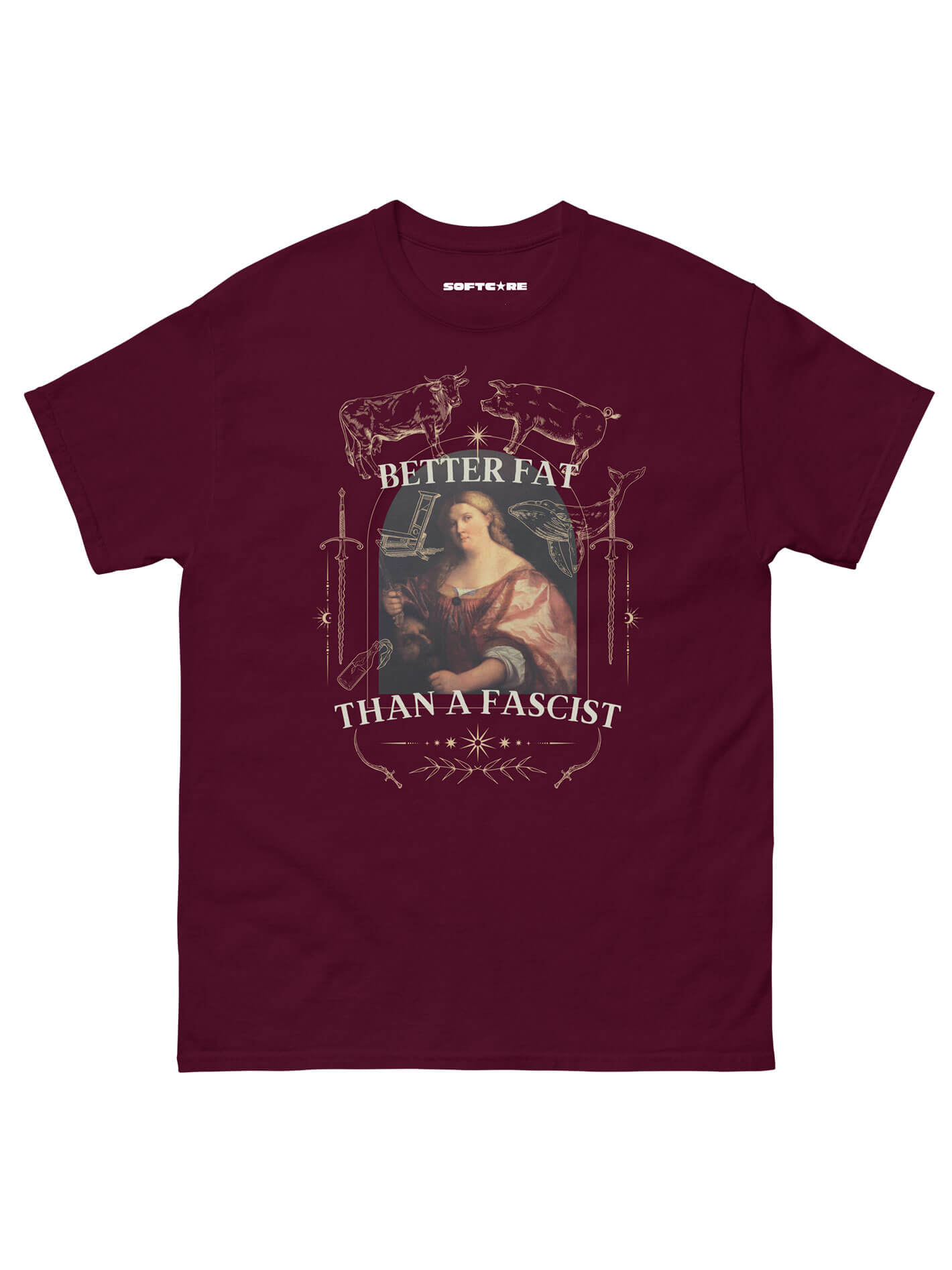 Better fat than a fascist maroon plus size t-shirt.