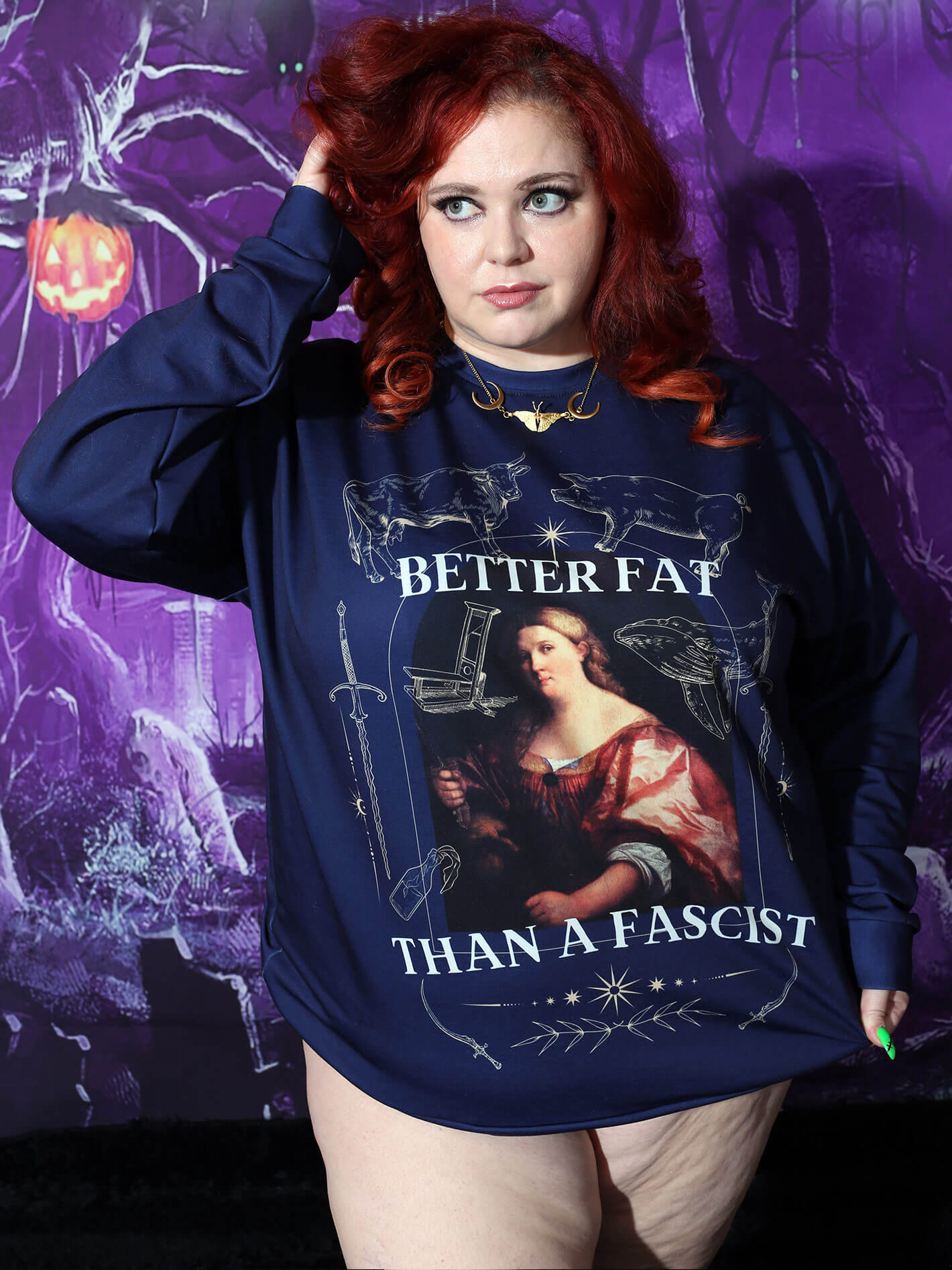 Better fat than a fascist plus size sweater.