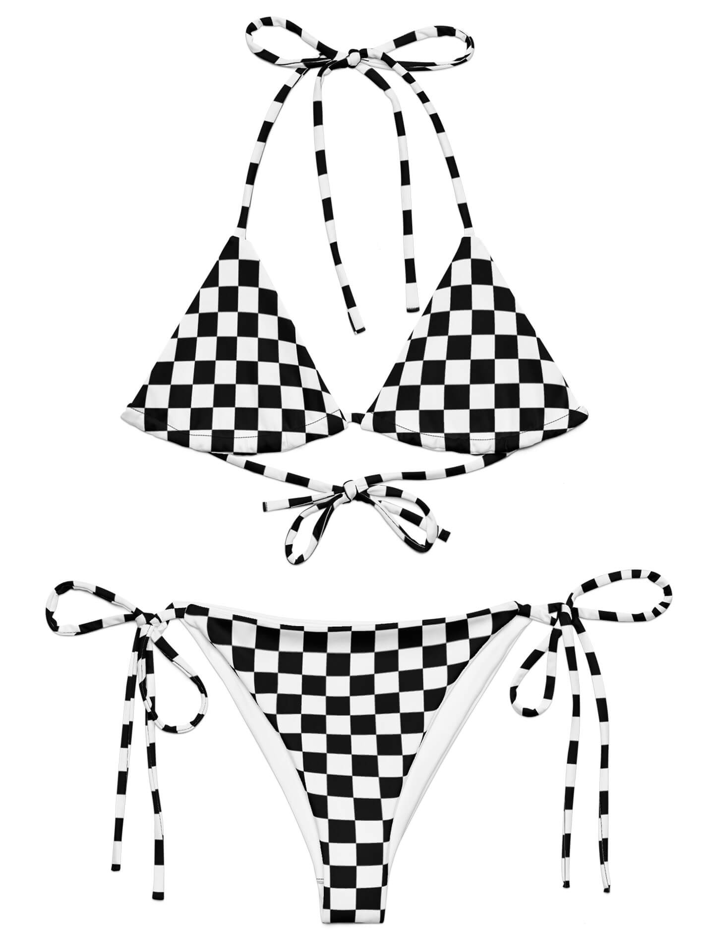 Black and white checker plus size bikini.