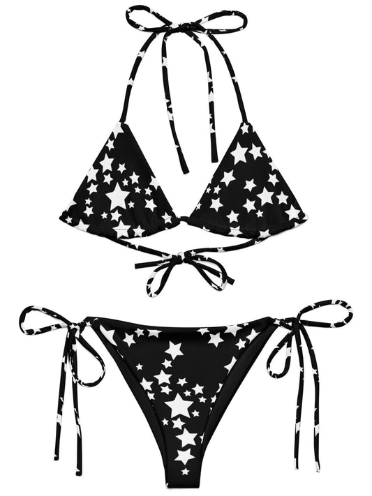 Black and white star print plus size bikini.