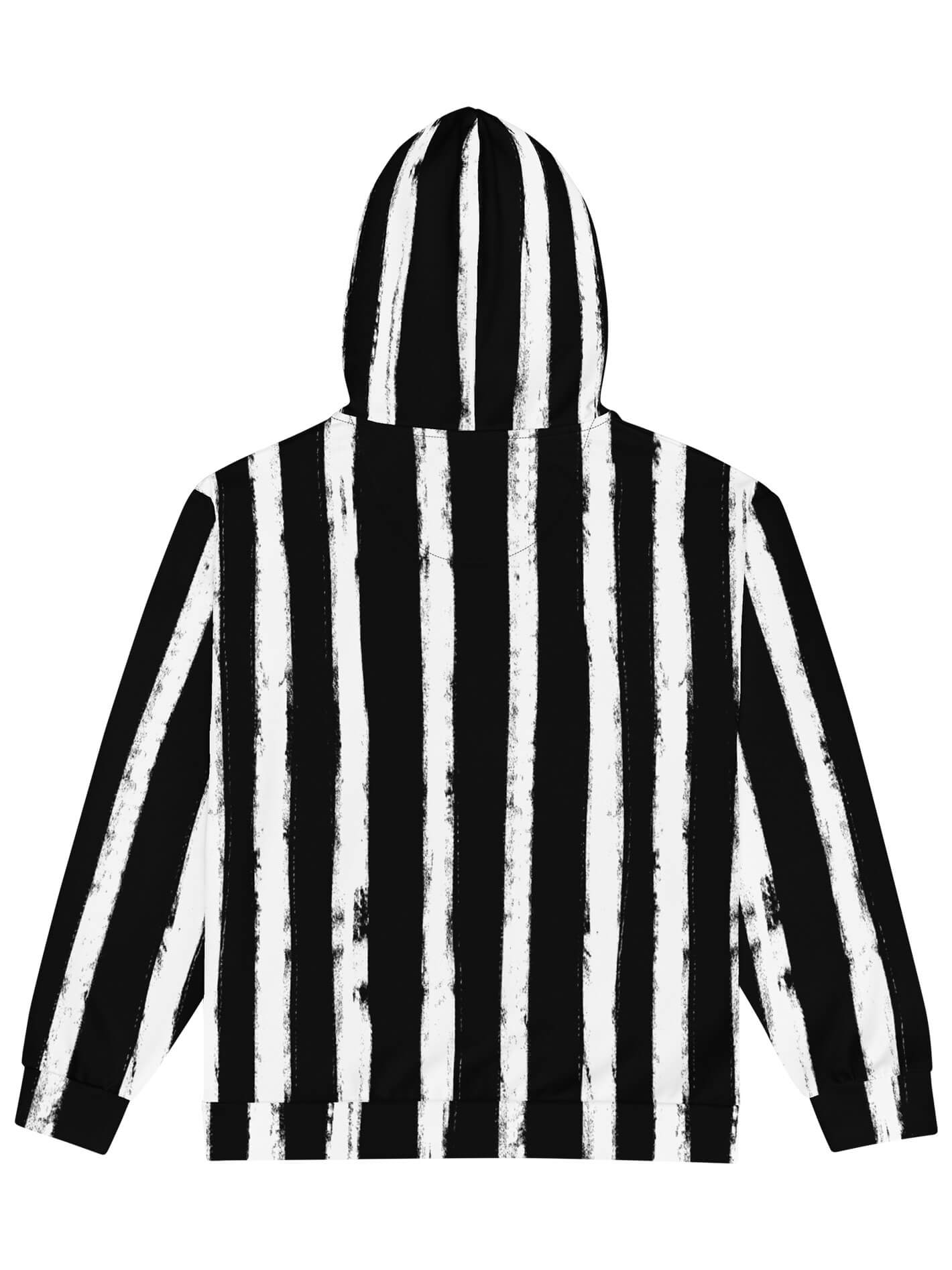 Black and white striped plus size hoodie.