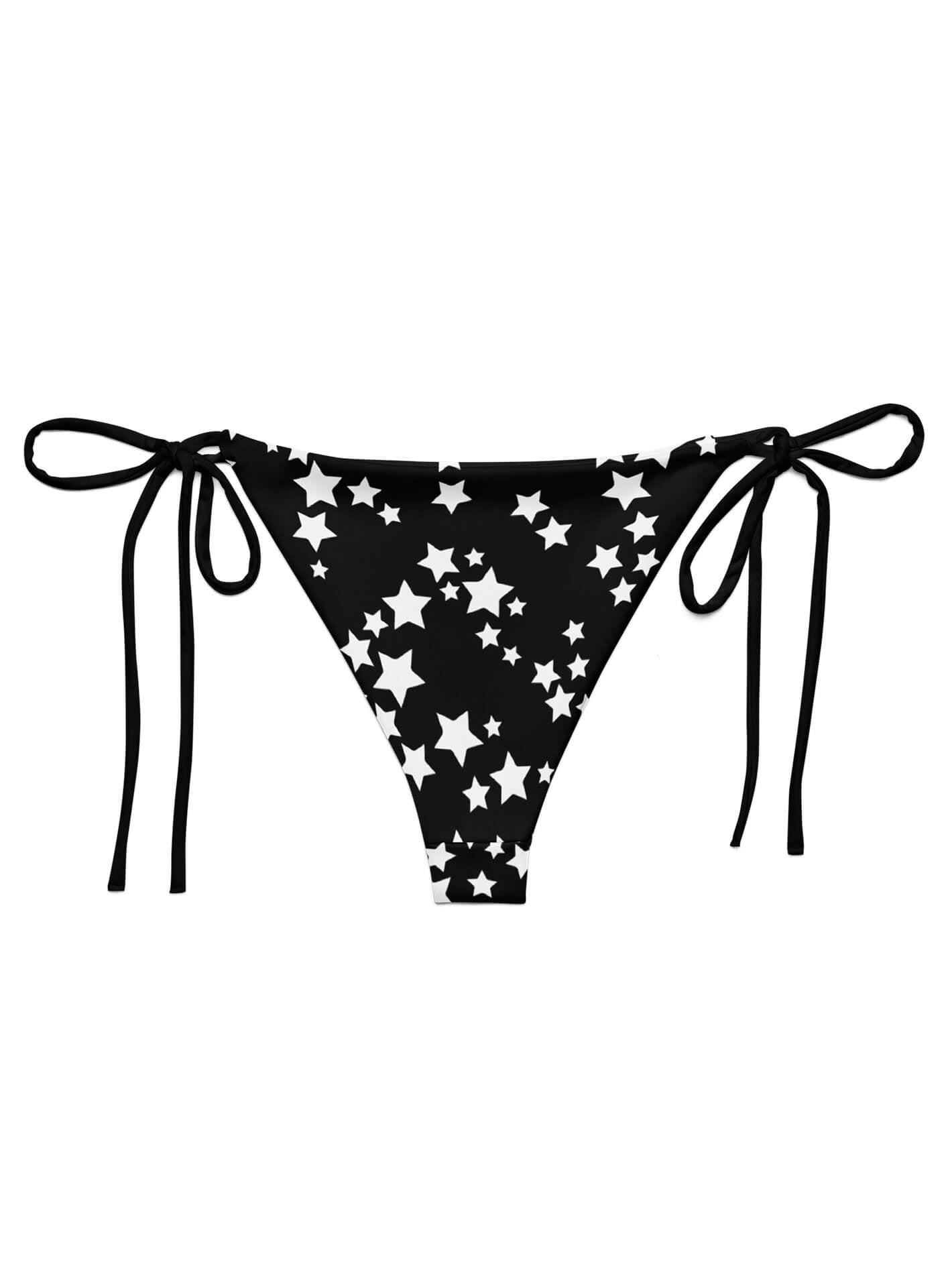 Black star print plus size bikini bottom.
