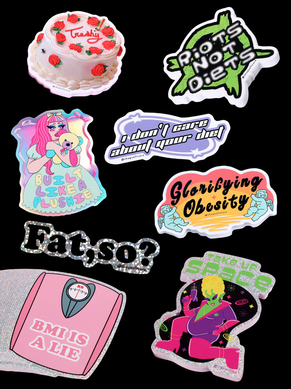Body positive sticker options.