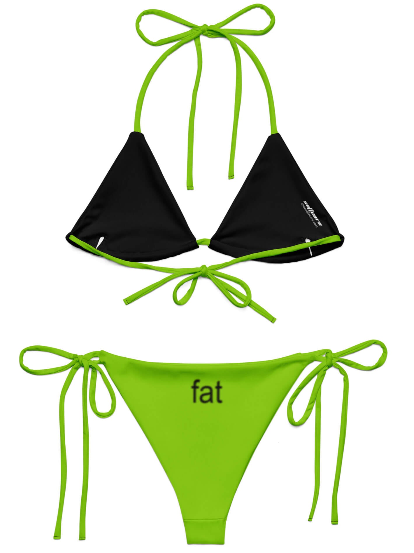 Brat girl summer plus size bikini.