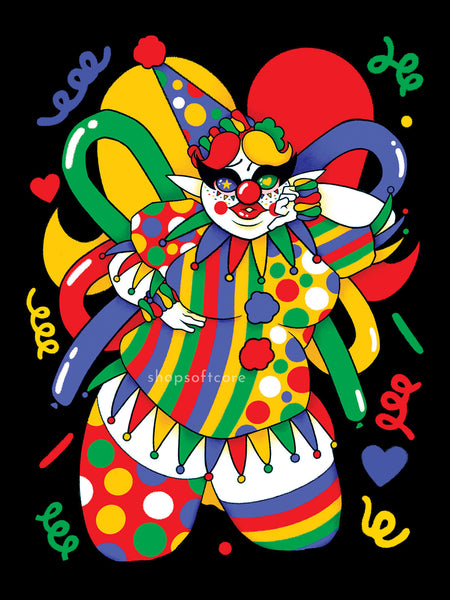 Clowncore plus size clown art print.