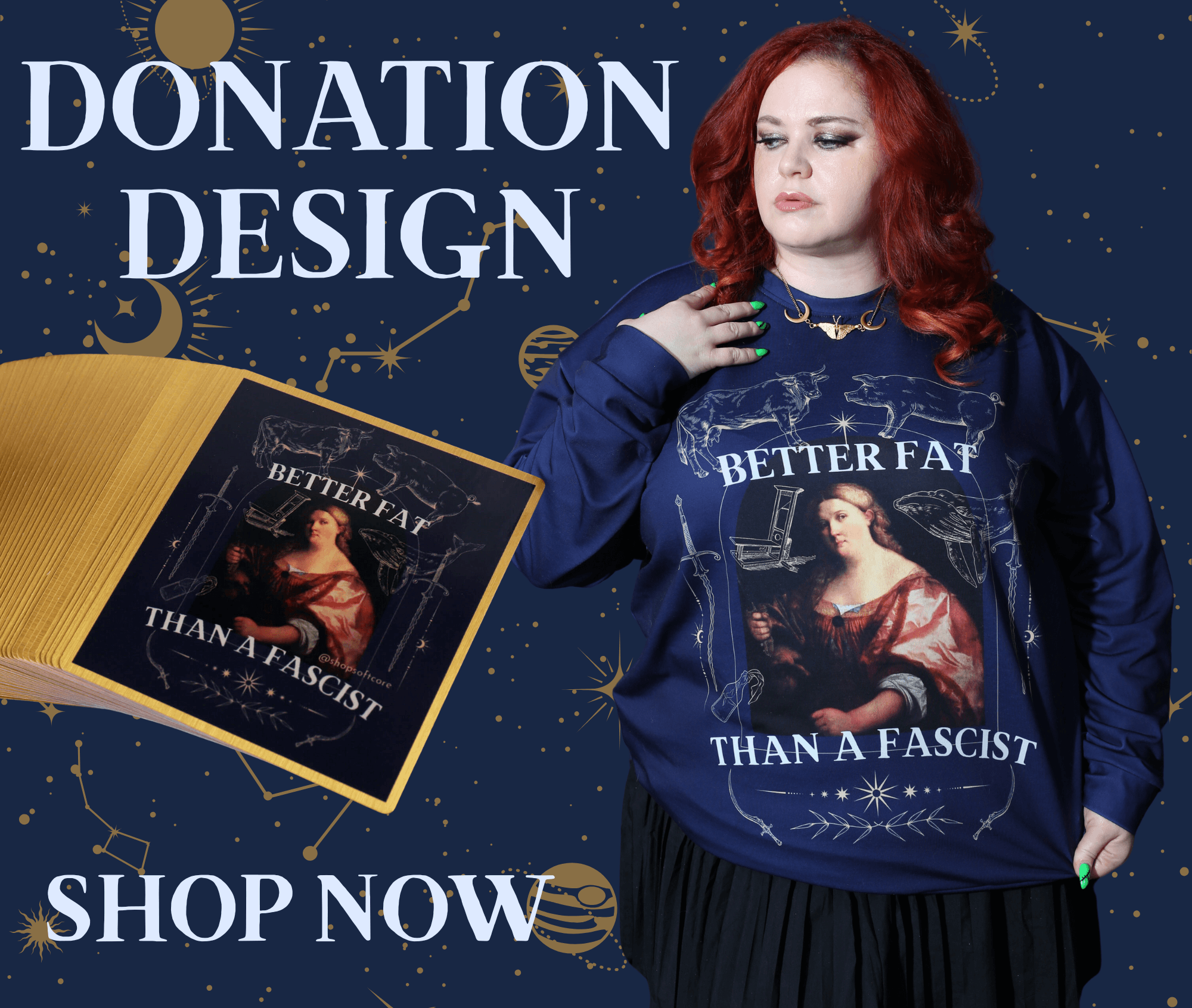 Donation design. Click through to shop now.