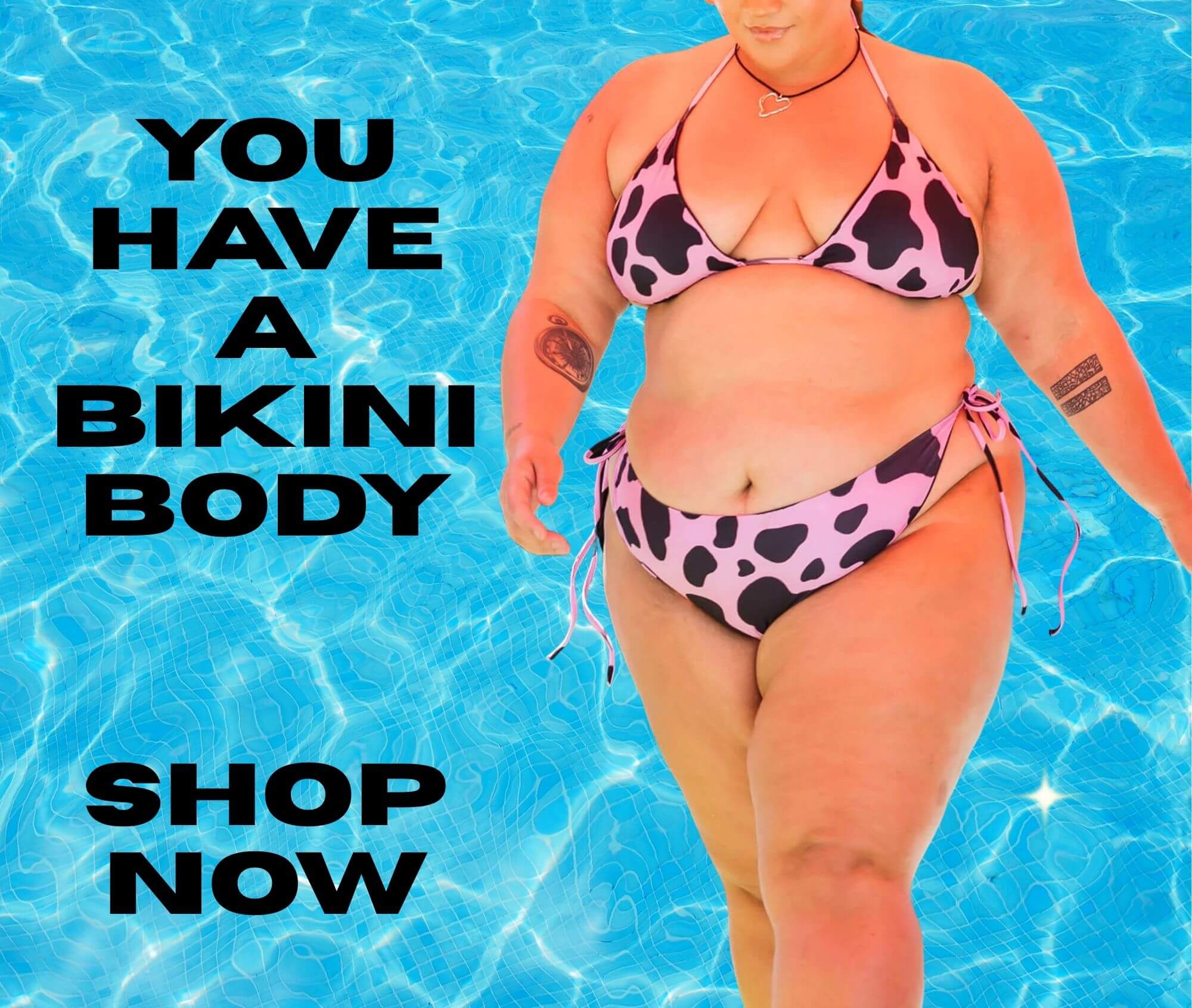 You have a bikini body. Shop swim. Click through to shop the swim collection.