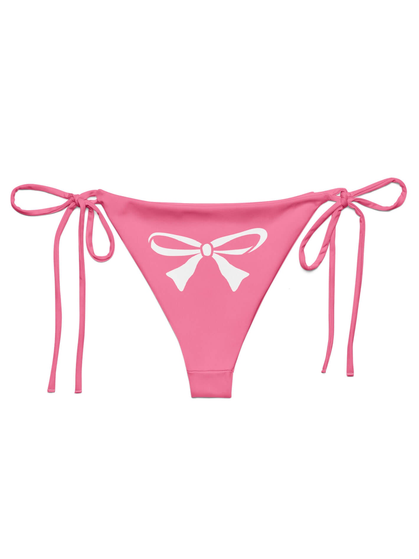 Coquette bow pink plus size bikini bottom.