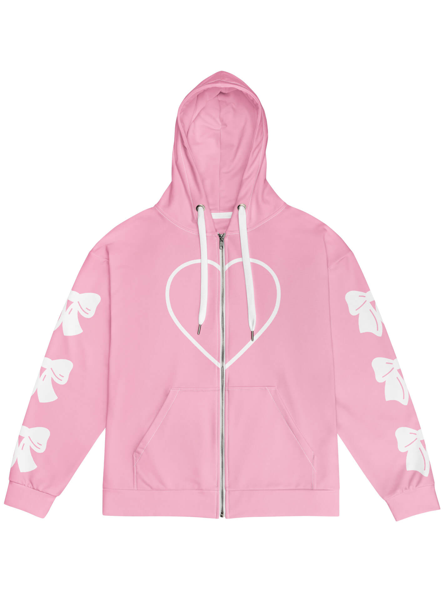 Coquette pastel pink ribbon hoodie.