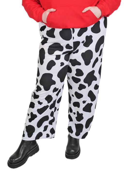 Cow print plus size oversized pants.