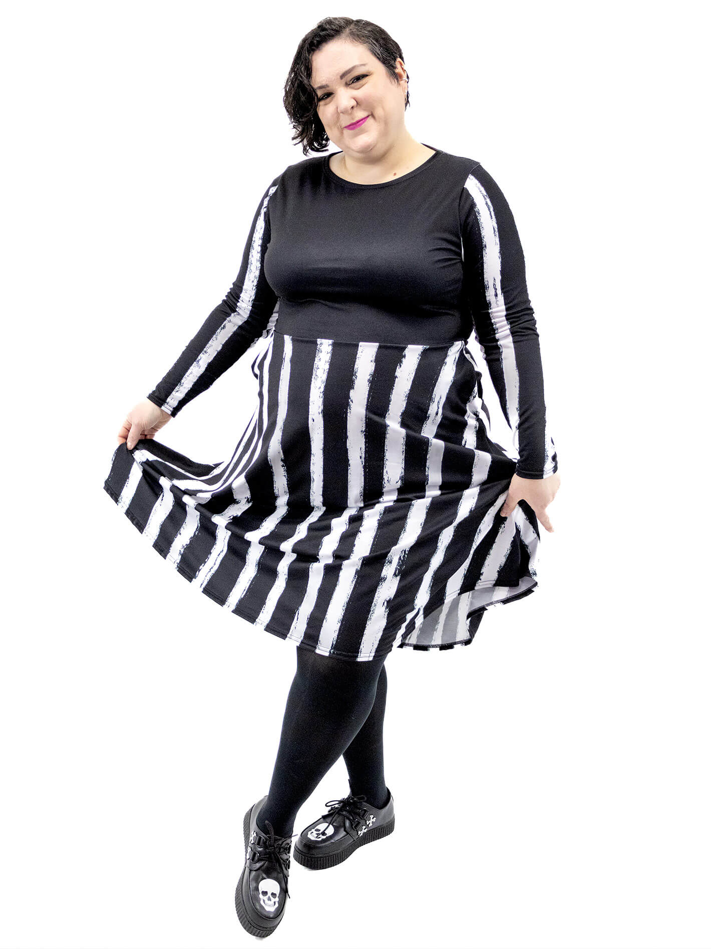 Distressed gothic plus size dress with pockets.