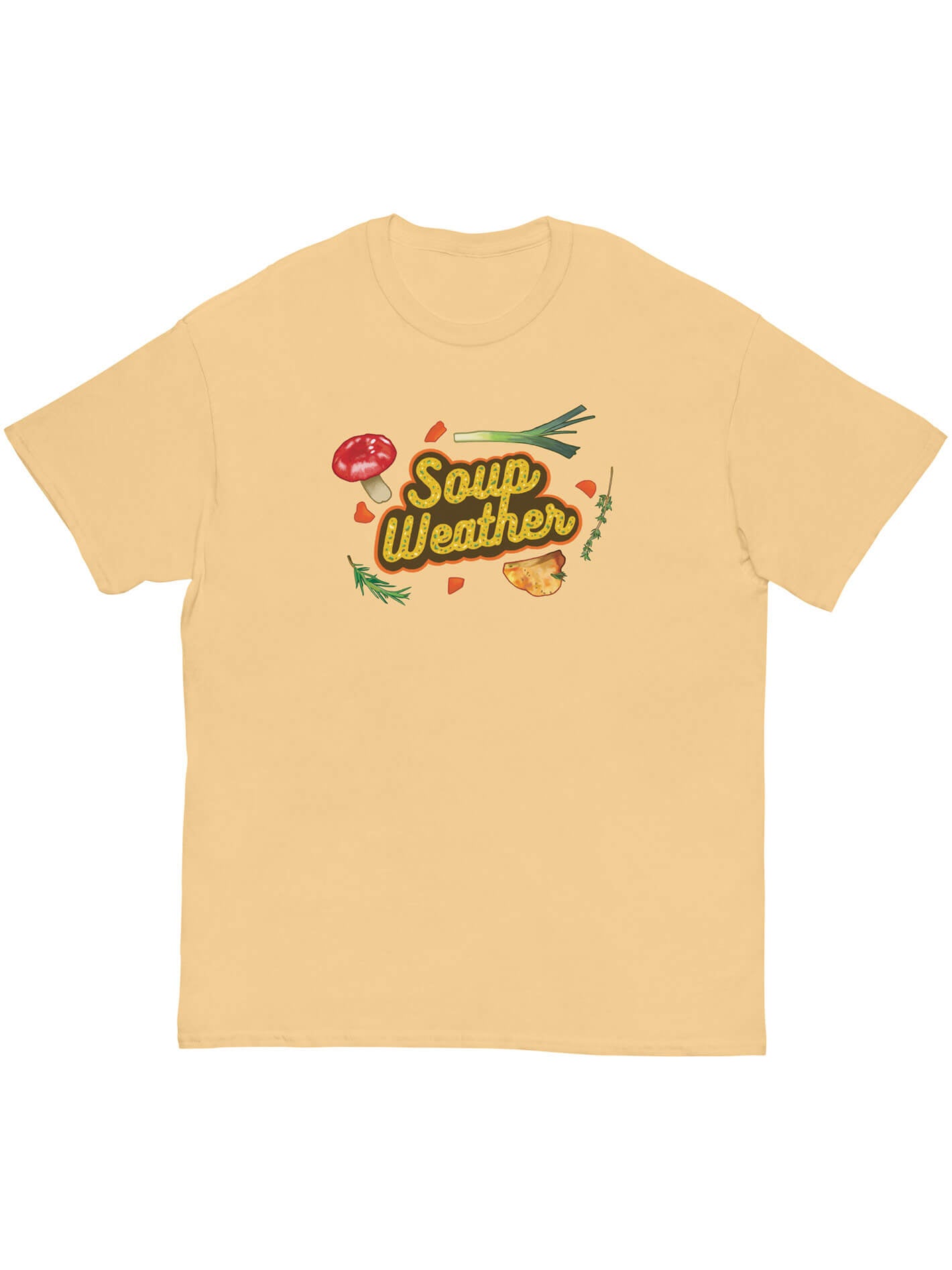 Fall food mushroom soup graphic tee.