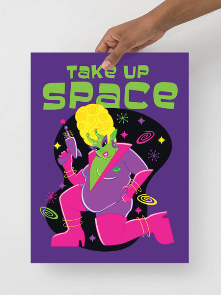 Fat alien babe pinup art print.