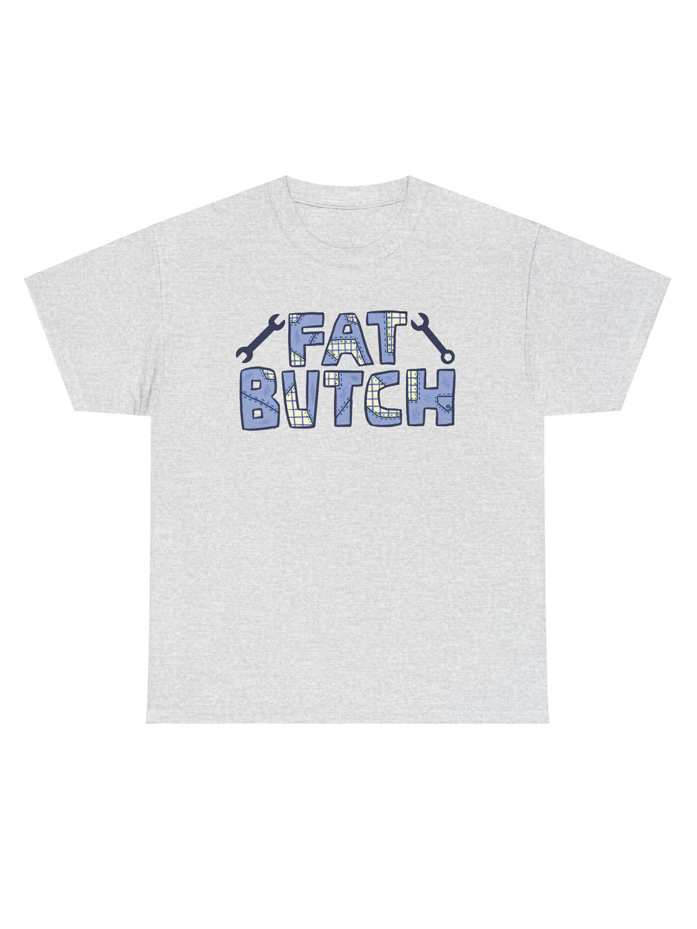 Fat butch queer graphic tee.
