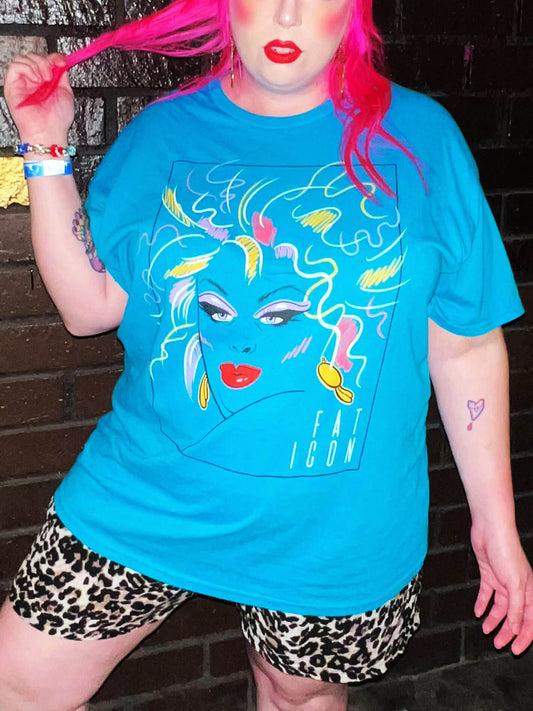 Fat icon Divine queer plus size t-shirt.