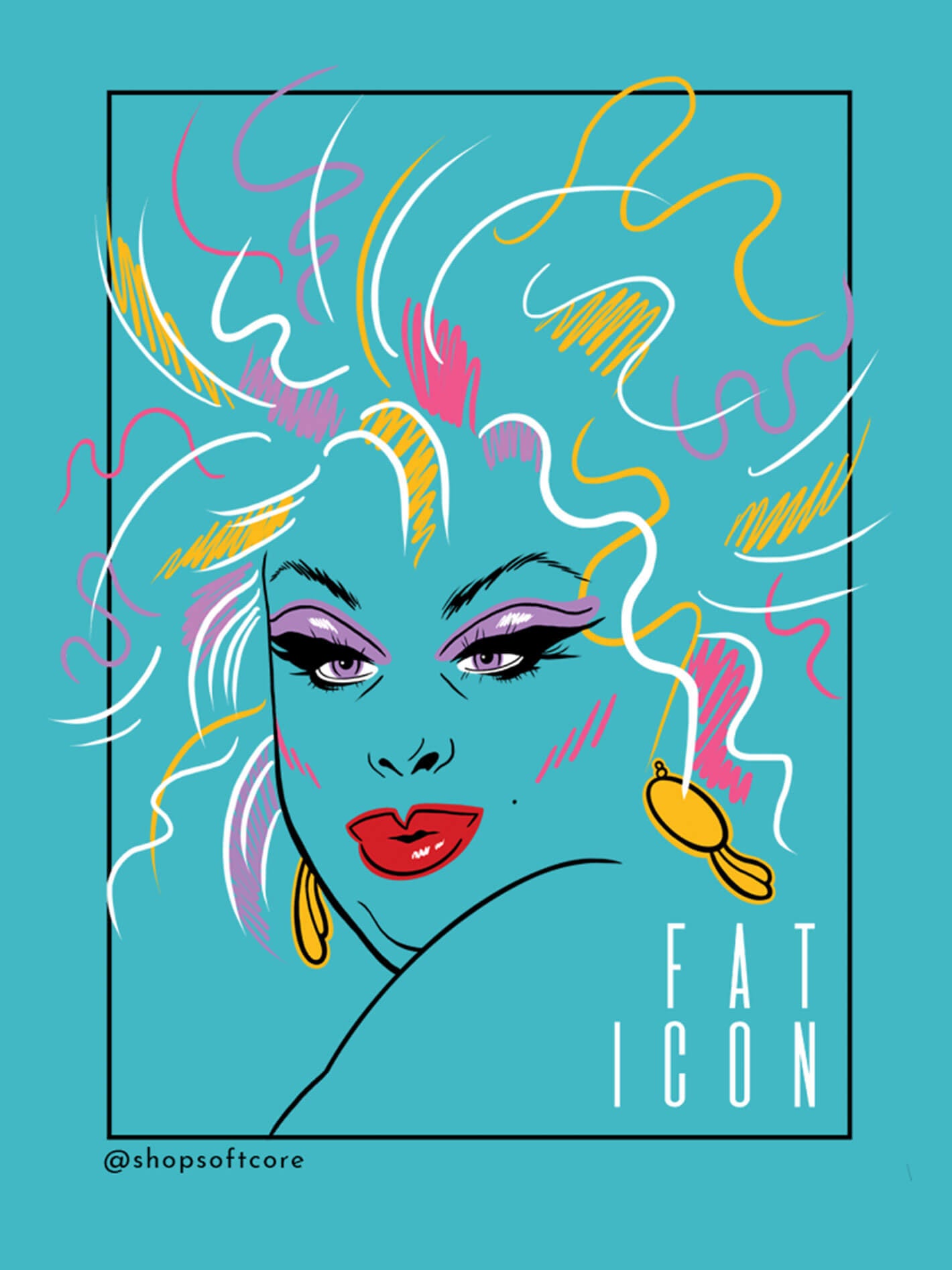 Fat iconp plus size Pride sticker.