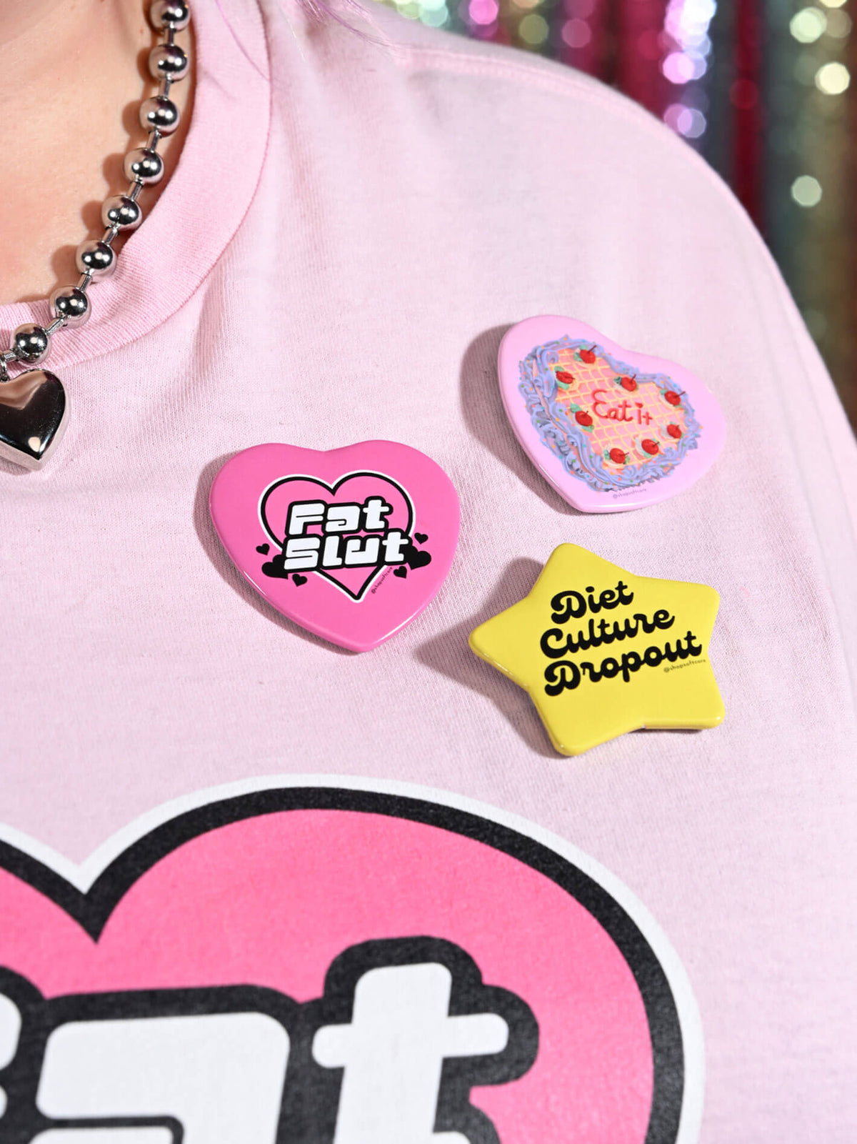 Fat positive button pins.