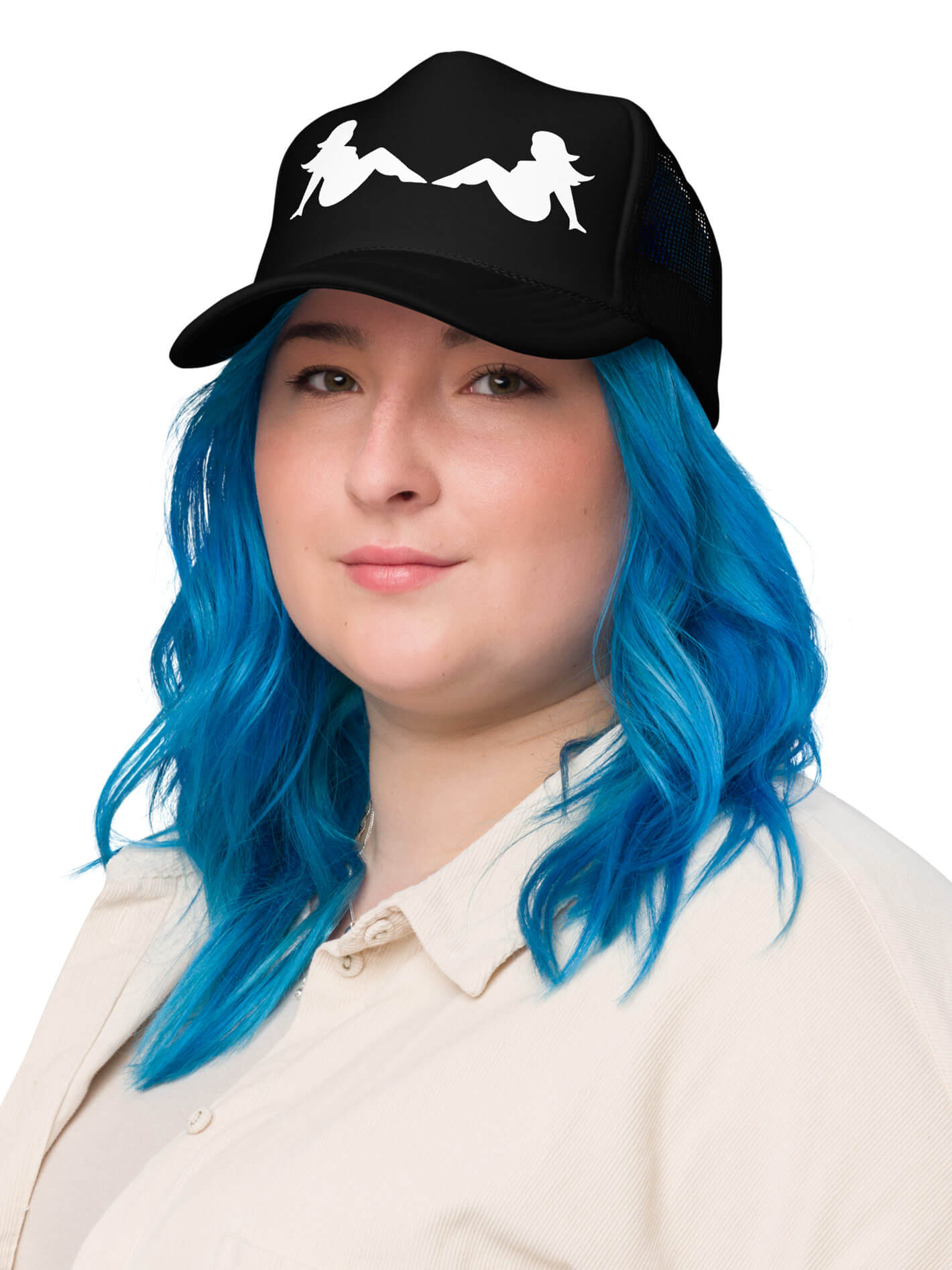 Fat positive y2k plus size trucker hat.