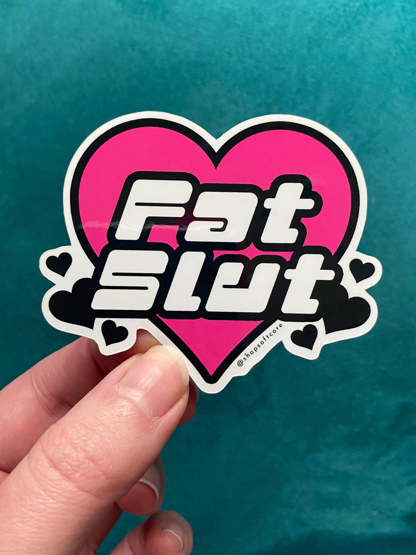 Fat slut vinyl sticker.