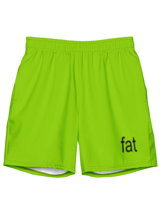 Gaybrat green plus size swim trunks.