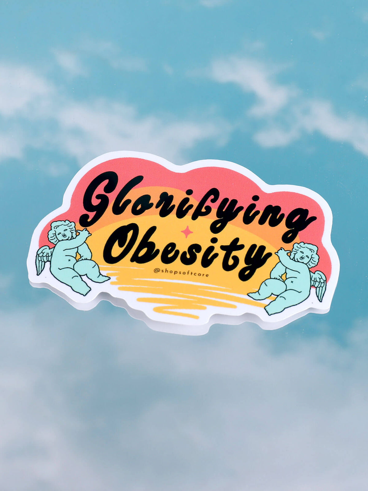 Glorifying obesity funny fat sticker.