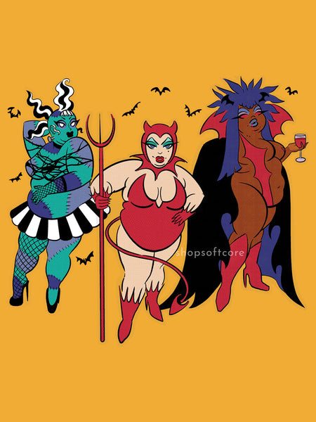 Halloween plus size pinup babes.