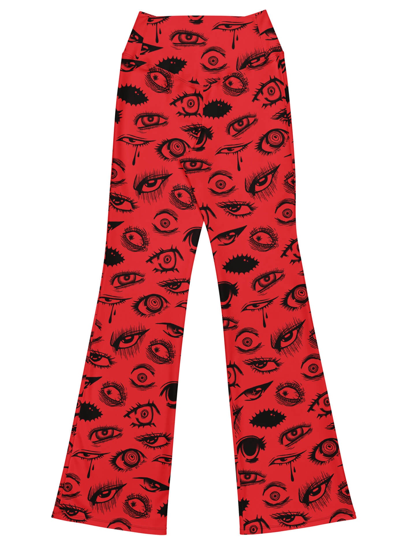 Horror anime plus size goth flare leggings.