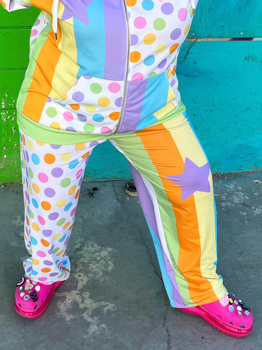 Kawaii pastel clown pants plus size.