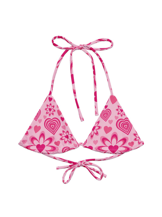 Kawaii pink heart plus size bikini.