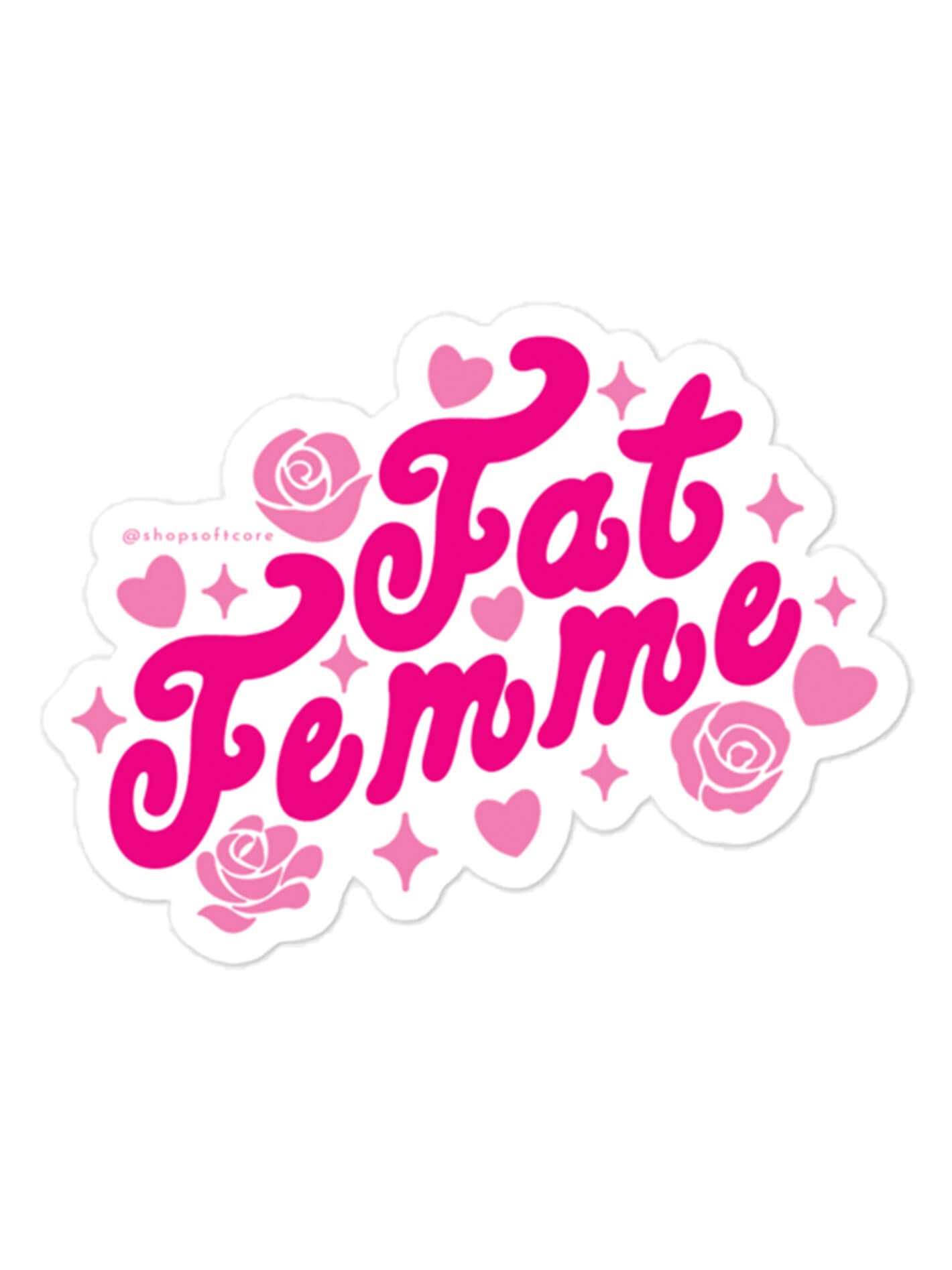 Kawaii pink high femme sticker.