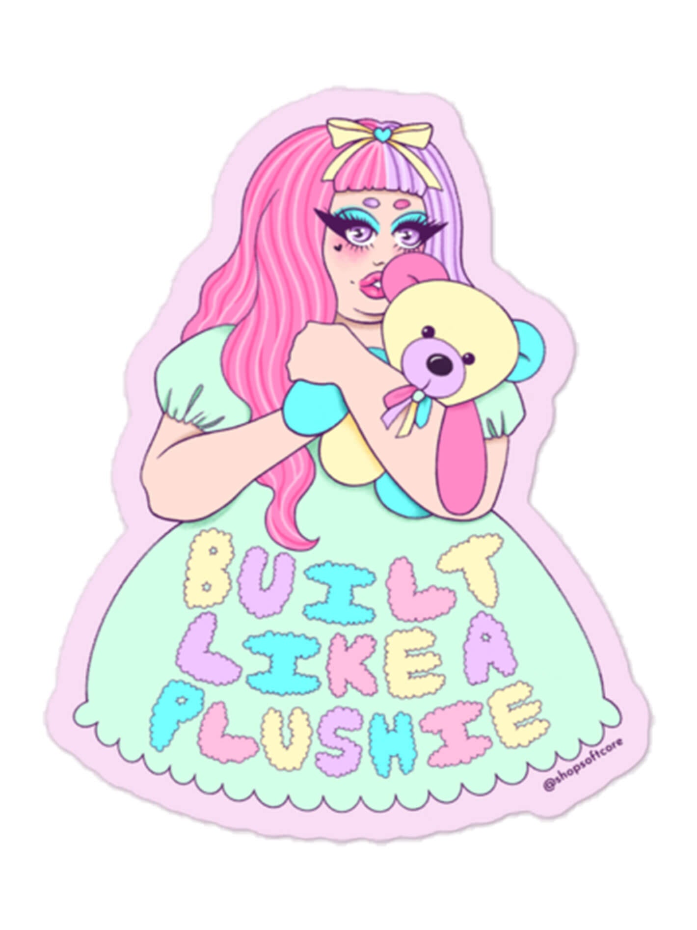 Kawaii plus size pastel sticker.