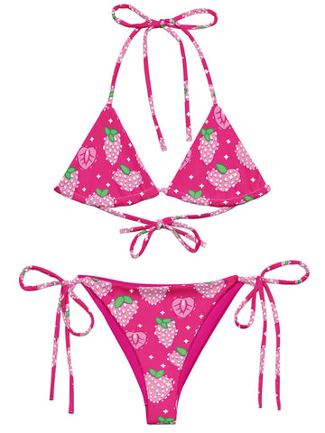 Kawaii strawberry plus size bikini.