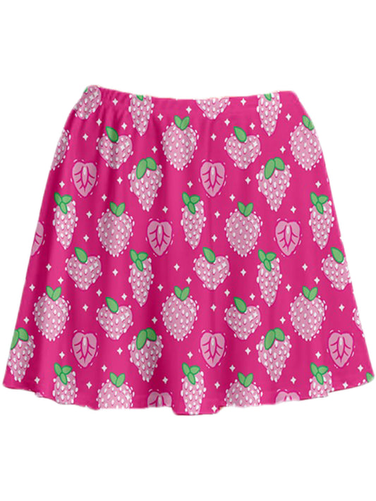 Kawaii strawberry plus size skater skirt.