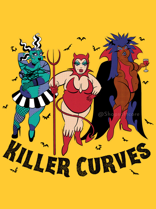 Killer curves plus size horror babe art print.