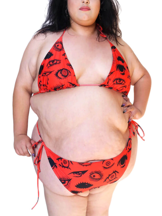 Kowai anime red plus size bikini.