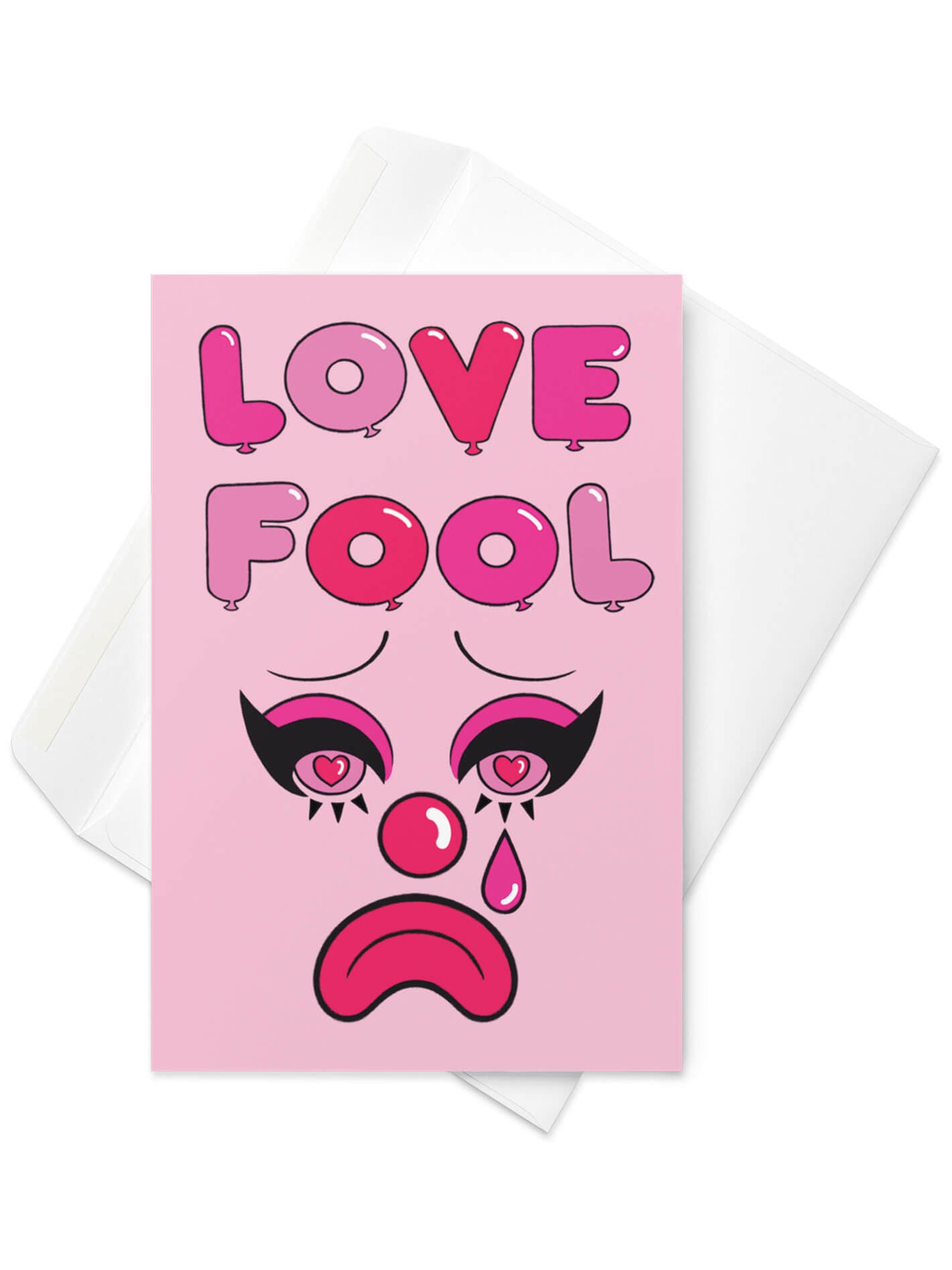 Love fool clown Valentines card.