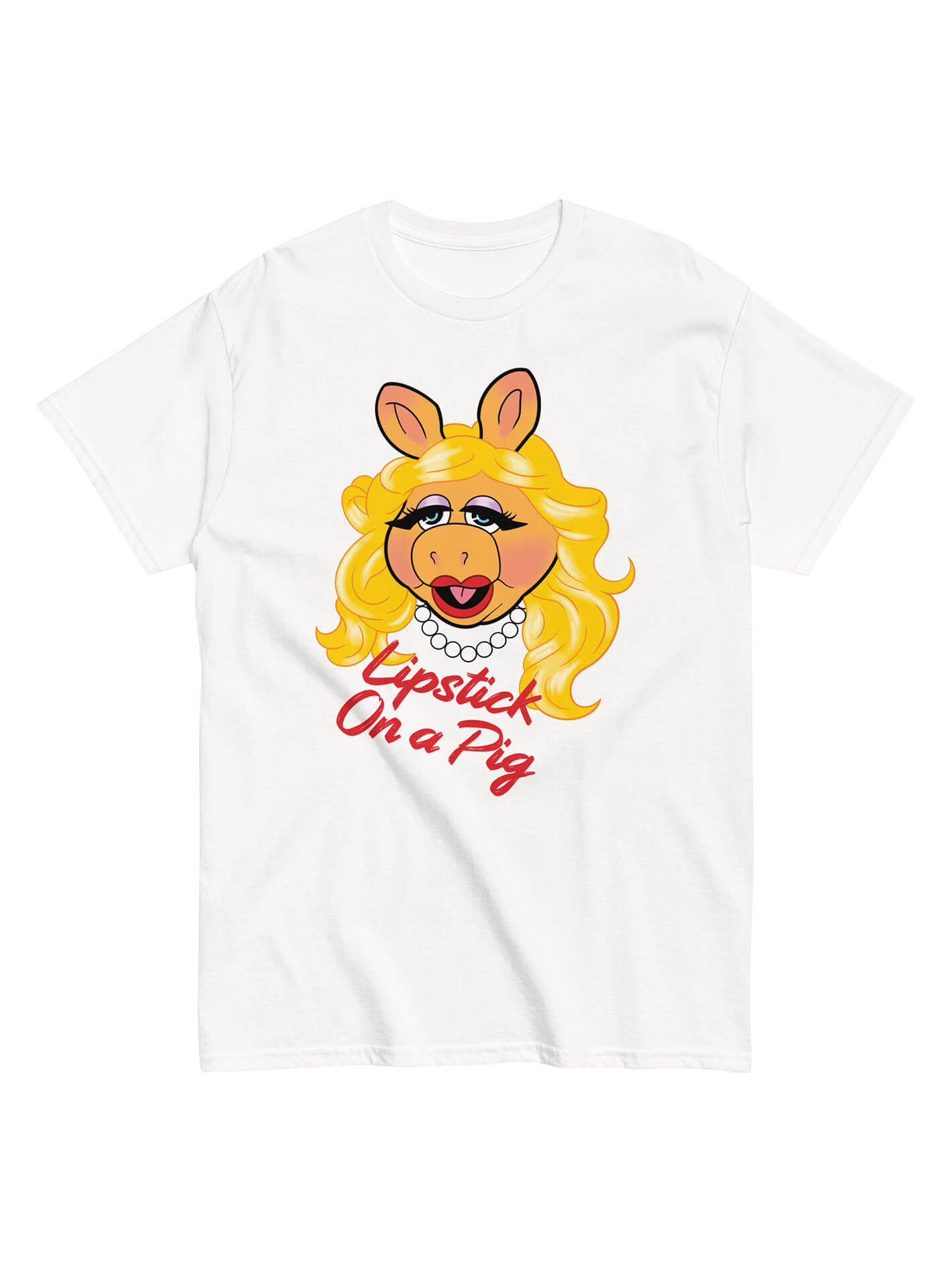 Miss piggy plus size white graphic tee.