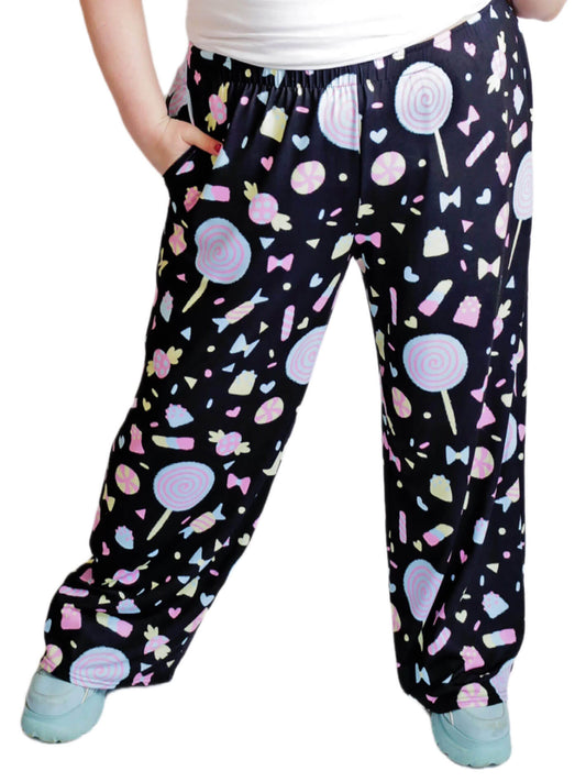 Pastel candy fairy kei plus size pants.