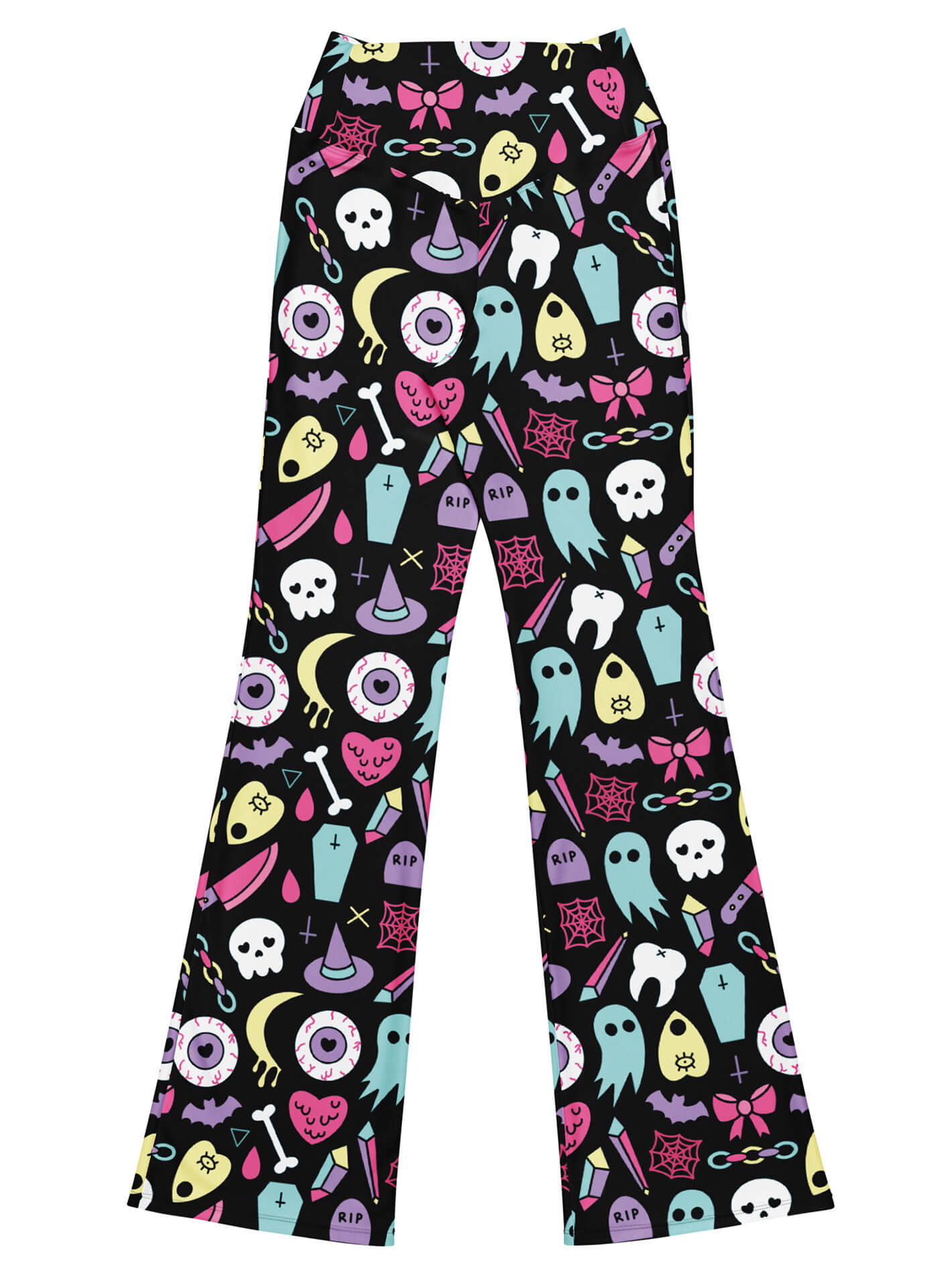 Pastel goth plus size flare leggings.