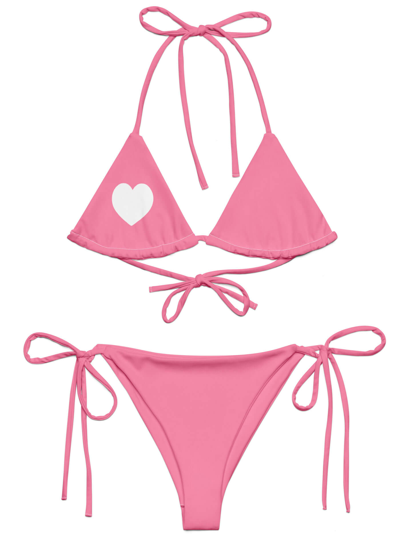 Pink coquette plus size string bikini.