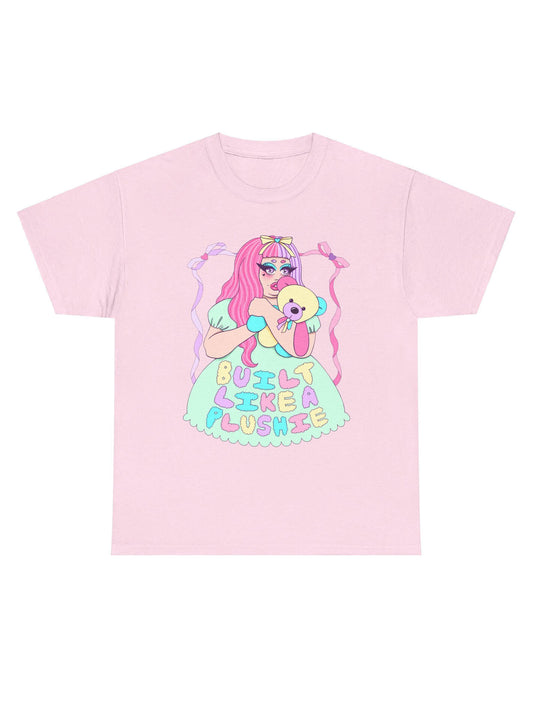 Pink kawaii plushie plus size graphic tee.