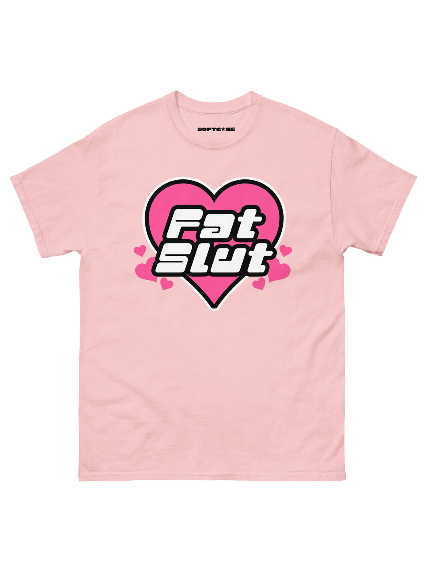 Pink plus size fat slut t-shirt.