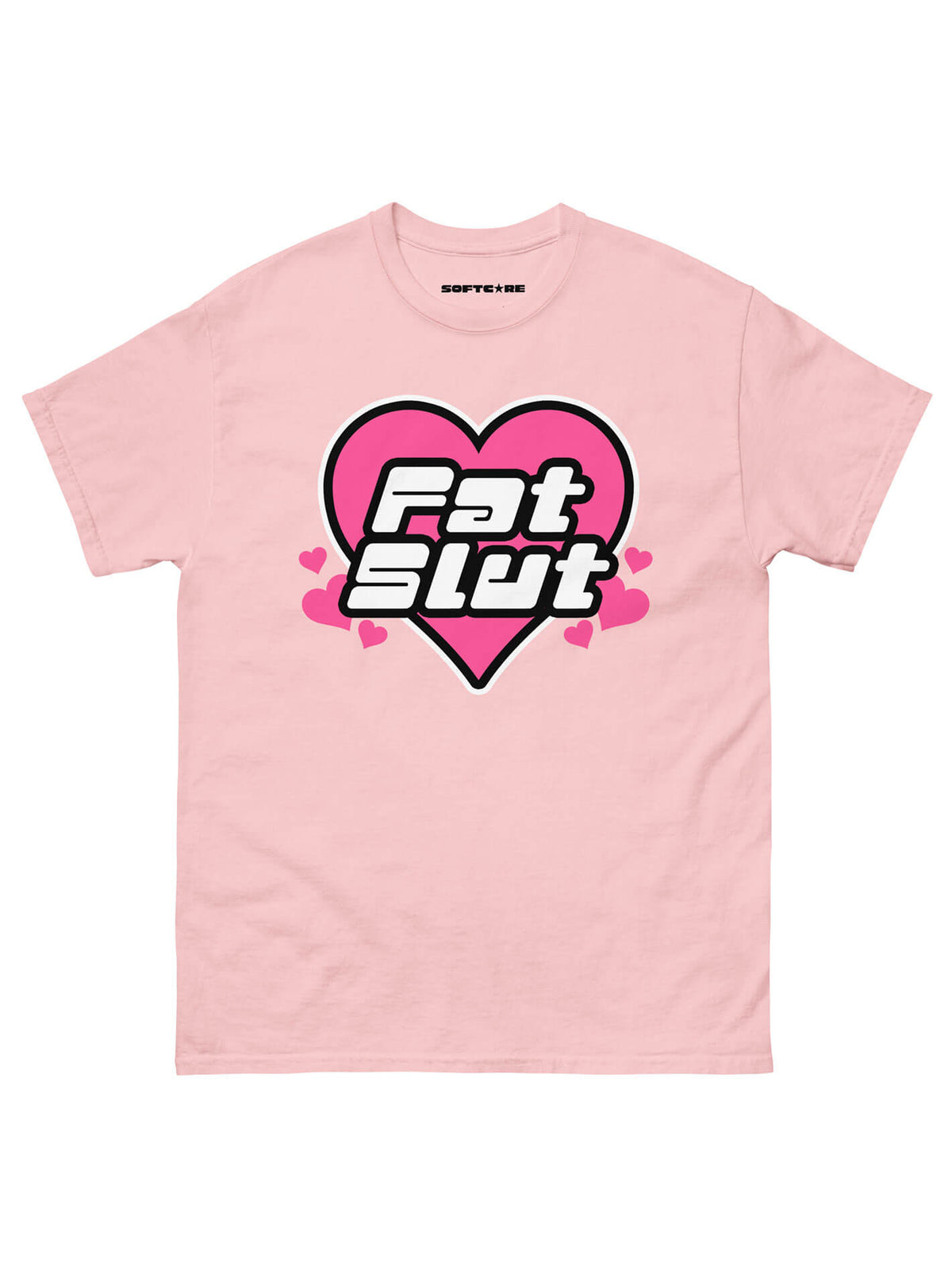 Pink plus size fat slut t-shirt.