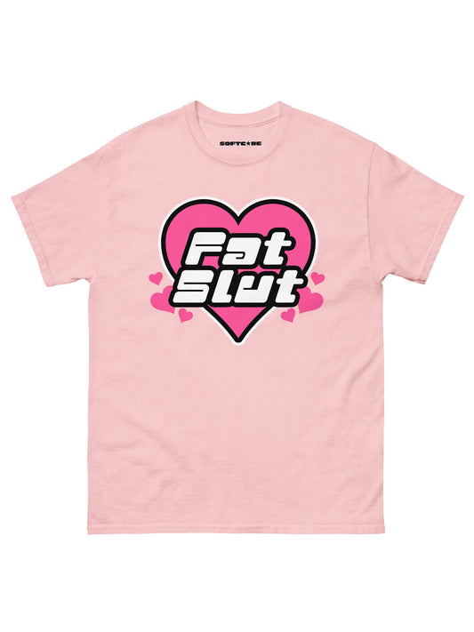 Pink plus size fat slut t-shirt.